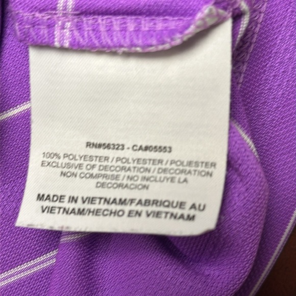 Beautiful NIKE GOLF DRI FIT lavender and white, striped polo size large EUC - Picture 7 of 7